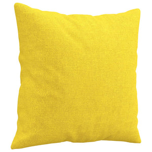 Canapé 2 places avec oreillers jaune clair 120 cm tissu