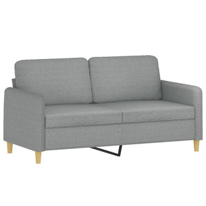 Canapé 2 places avec oreillers gris clair 140 cm tissu