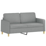 Canapé 2 places avec oreillers gris clair 140 cm tissu