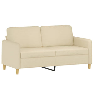 Canapé 2 places avec oreillers décoratifs crème 140 cm tissu