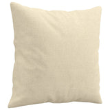 Canapé 2 places avec oreillers décoratifs crème 140 cm tissu