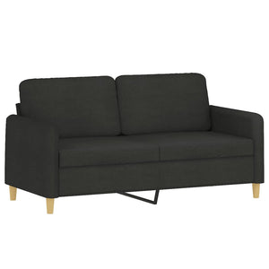 Canapé 2 places avec oreillers décoratifs noir 140 cm tissu