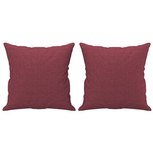 Canapé 2 places avec oreillers bordeaux 140 cm tissu