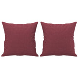 Canapé 2 places avec oreillers bordeaux 140 cm tissu