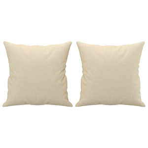 Canapé 3 places avec oreillers décoratifs crème 180 cm tissu