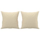 Canapé 3 places avec oreillers décoratifs crème 180 cm tissu