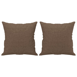 Canapé 3 places avec oreillers décoratifs marron 180 cm tissu