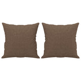 Canapé 3 places avec oreillers décoratifs marron 180 cm tissu
