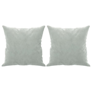 Canapé 2 places avec oreillers gris clair 120 cm velours