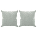 Canapé 2 places avec oreillers gris clair 120 cm velours
