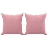 Canapé 2 places avec oreillers décoratifs rose 120 cm velours