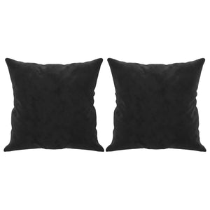 Canapé 2 places avec oreillers décoratifs noir 120 cm velours