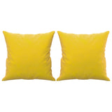 Canapé 2 places avec oreillers décoratifs jaune 120 cm velours
