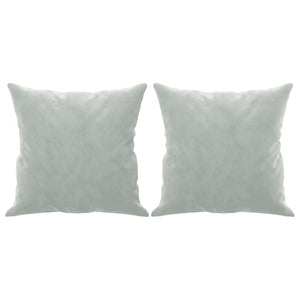 Canapé 2 places avec oreillers gris clair 140 cm velours