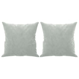Canapé 2 places avec oreillers gris clair 140 cm velours