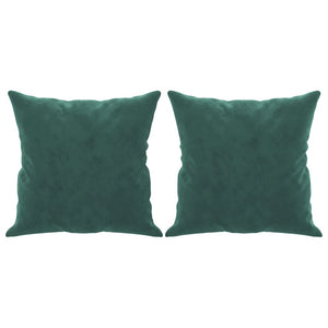 Canapé 2 places avec oreillers vert foncé 140 cm velours