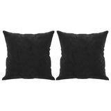 Canapé 2 places avec oreillers décoratifs noir 140 cm velours