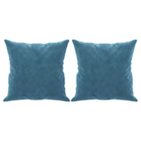 Canapé 2 places avec oreillers décoratifs bleu 140 cm velours
