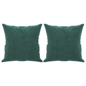 Canapé 3 places avec oreillers vert foncé 180 cm velours