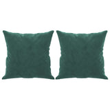 Canapé 3 places avec oreillers vert foncé 180 cm velours