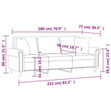 Canapé 3 places avec oreillers décoratifs rose 180 cm velours