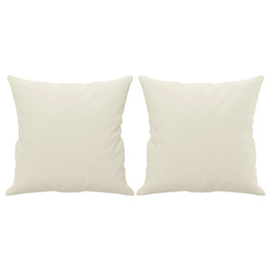 Canapé 3 places avec oreillers décoratifs crème 180 cm velours