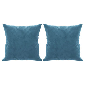 Canapé 3 places avec oreillers décoratifs bleu 180 cm velours