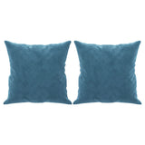 Canapé 3 places avec oreillers décoratifs bleu 180 cm velours
