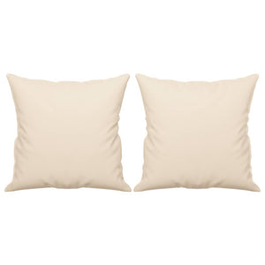 Canapé 2 places avec oreillers beige 120 cm tissu microfibre