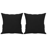 Canapé 2 places avec oreillers noir 140 cm tissu microfibre