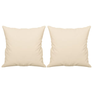 Canapé 2 places avec oreillers beige 140 cm tissu microfibre