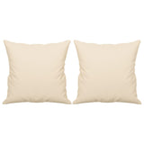 Canapé 2 places avec oreillers beige 140 cm tissu microfibre