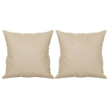 Canapé 3 places avec oreillers crème 180 cm tissu microfibre