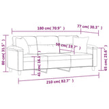 Canapé 3 places avec oreillers beige 180 cm tissu microfibre