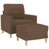Fauteuil avec repose-pied Marron 60 cm Tissu