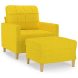 Fauteuil avec repose-pied Jaune clair 60 cm Tissu