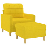 Fauteuil avec repose-pied Jaune clair 60 cm Tissu