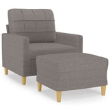 Fauteuil avec repose-pied Taupe 60 cm Tissu