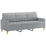 Canapé à 3 places avec repose-pieds Gris clair 180 cm Tissu
