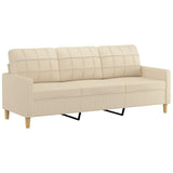 Canapé à 3 places avec repose-pieds Crème 180 cm Tissu