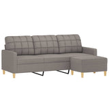 Canapé à 3 places avec repose-pieds Taupe 180 cm Tissu