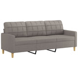 Canapé à 3 places avec repose-pieds Taupe 180 cm Tissu