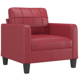 Fauteuil avec repose-pied Rouge bordeaux 60 cm Similicuir