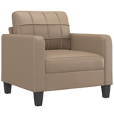 Fauteuil avec repose-pied Cappuccino 60 cm Similicuir