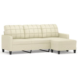 Canapé à 3 places avec repose-pieds Crème 180 cm Similicuir