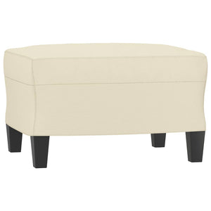 Canapé à 3 places avec repose-pieds Crème 180 cm Similicuir