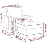 Fauteuil avec repose-pied Crème 60 cm Similicuir