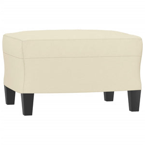 Canapé à 3 places avec repose-pieds Crème 180 cm Similicuir