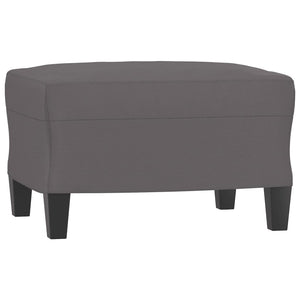Canapé à 3 places avec repose-pieds Gris 180 cm Similicuir