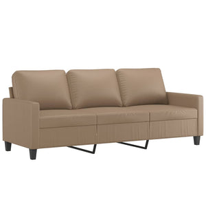 Canapé à 3 places avec repose-pieds Cappuccino 180cm Similicuir